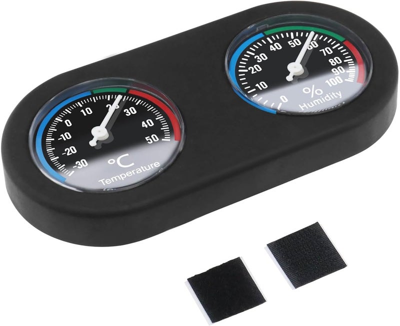 SG Reptile Thermometer Hygrometer 2 in 1 Mini Round Shape Dual Dial Thermometer and Humidity Gauge for Terrarium Lizard Spider Chameleon Pet - Image 1